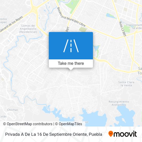 Privada A De La 16 De Septiembre Oriente map