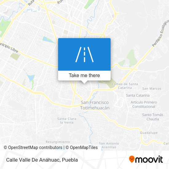 Mapa de Calle Valle De Anáhuac