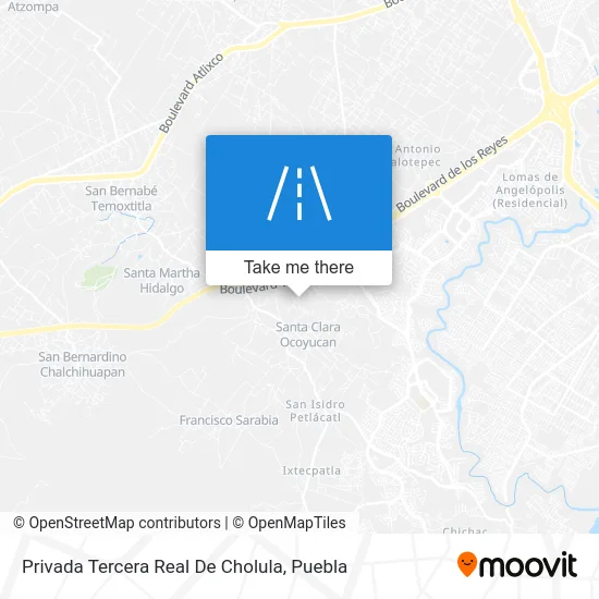 Privada Tercera Real De Cholula map