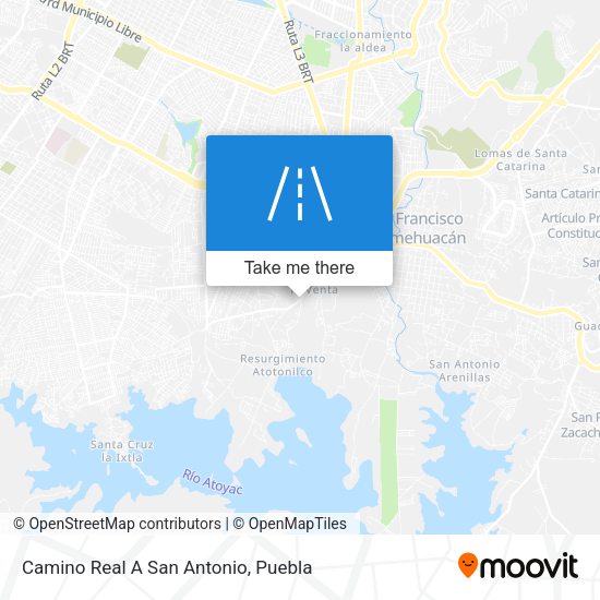 Camino Real A San Antonio map
