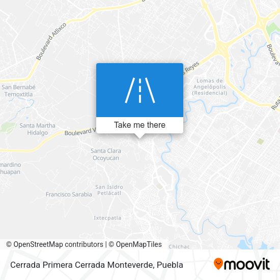 Mapa de Cerrada Primera Cerrada Monteverde