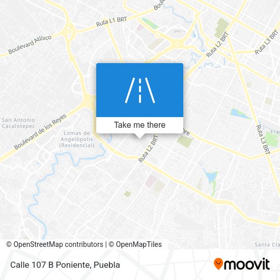 Mapa de Calle 107 B Poniente