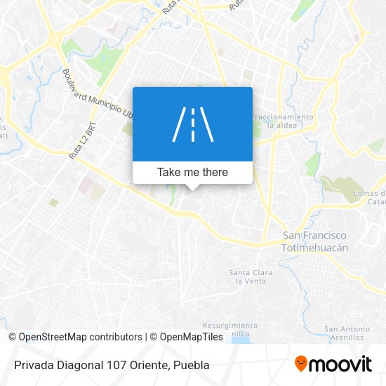 Privada Diagonal 107 Oriente map
