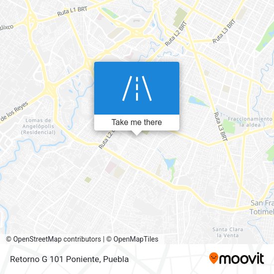 Retorno G 101 Poniente map