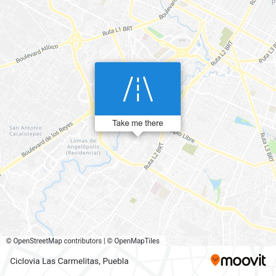 Ciclovia Las Carmelitas map