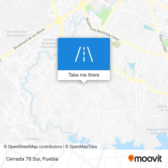Cerrada 78 Sur map
