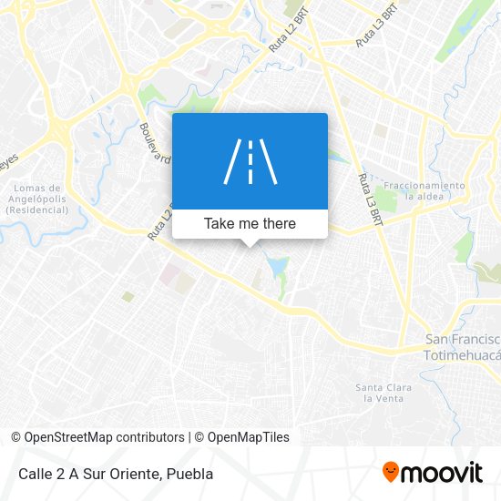 Mapa de Calle 2 A Sur Oriente
