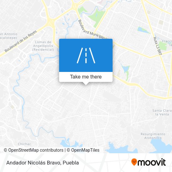 Andador Nicolás Bravo map
