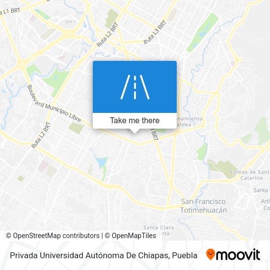 Mapa de Privada Universidad Autónoma De Chiapas