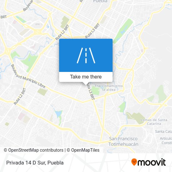 Mapa de Privada 14 D Sur