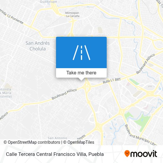 Calle Tercera Central Francisco Villa map