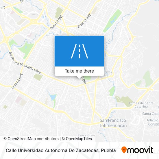 Mapa de Calle Universidad Autónoma De Zacatecas