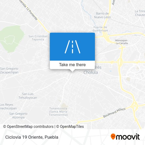 Ciclovía 19 Oriente map