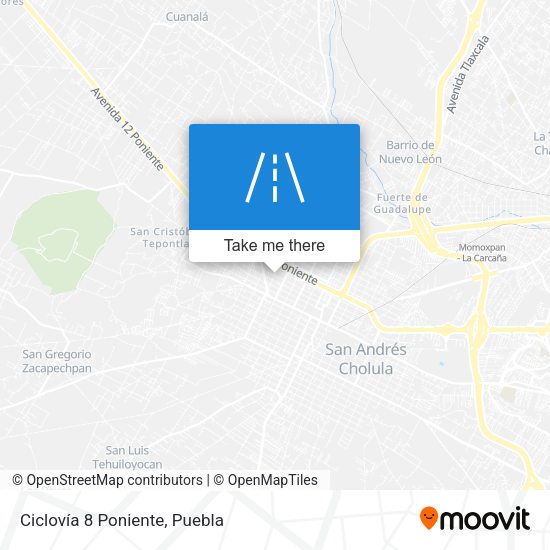 Mapa de Ciclovía 8 Poniente
