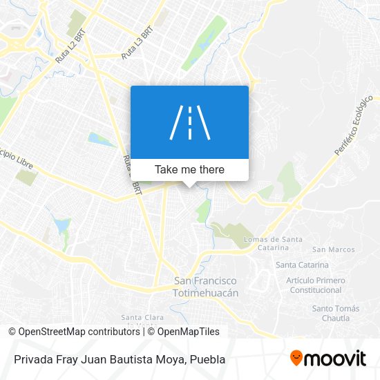 Privada Fray Juan Bautista Moya map