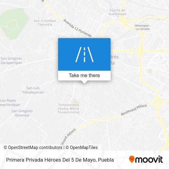 Primera Privada Héroes Del 5 De Mayo map