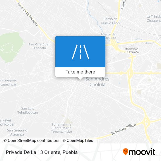 Privada De La 13 Oriente map