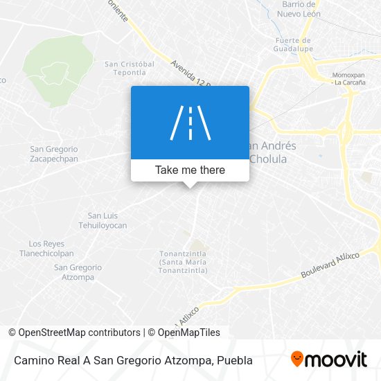 Camino Real A San Gregorio Atzompa map
