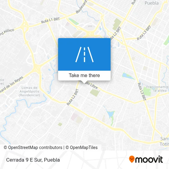 Cerrada 9 E Sur map