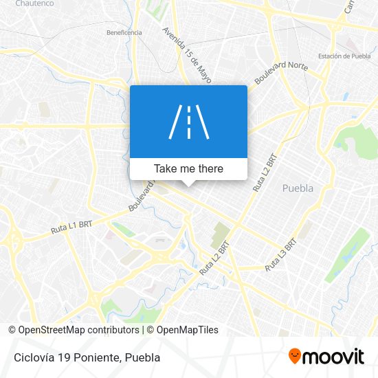Ciclovía 19 Poniente map