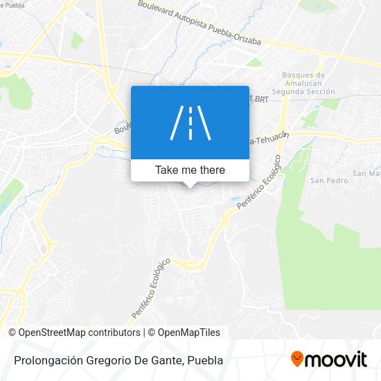 Prolongación Gregorio De Gante map