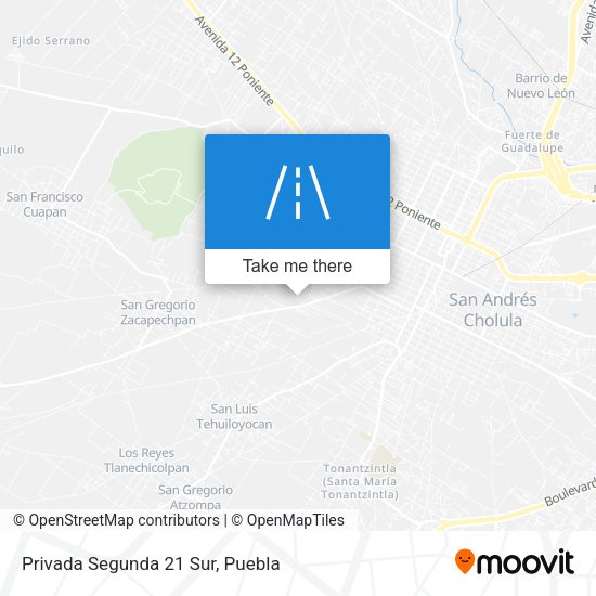Privada Segunda 21 Sur map