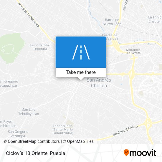 Ciclovía 13 Oriente map