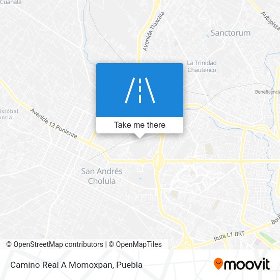 Camino Real A Momoxpan map