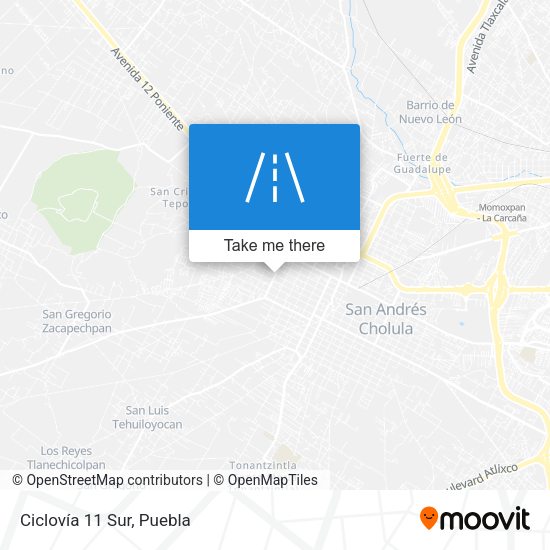 Mapa de Ciclovía 11 Sur