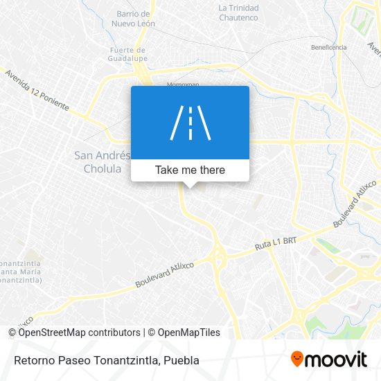 Mapa de Retorno Paseo Tonantzintla