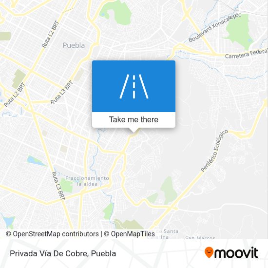 Mapa de Privada Vía De Cobre