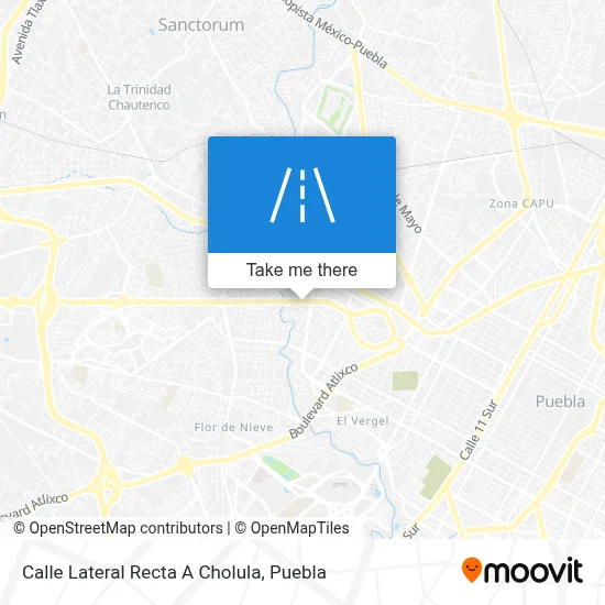 Calle Lateral Recta A Cholula map