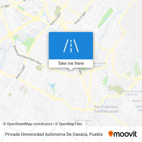 Privada Universidad Autónoma De Oaxaca map