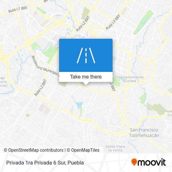 Mapa de Privada 1ra Privada 6 Sur