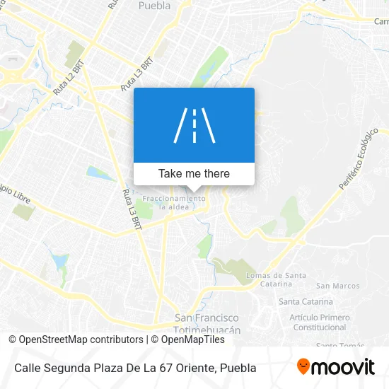 Mapa de Calle Segunda Plaza De La 67 Oriente