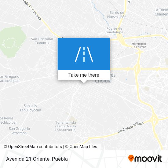 Mapa de Avenida 21 Oriente