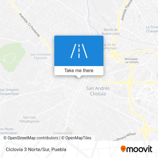 Mapa de Ciclovía 3 Norte/Sur