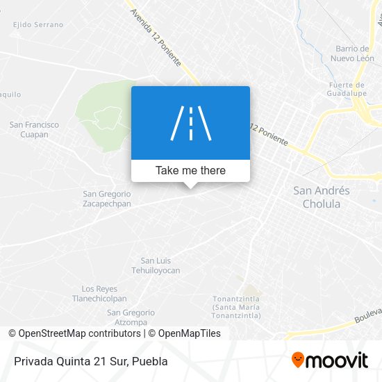 Mapa de Privada Quinta 21 Sur