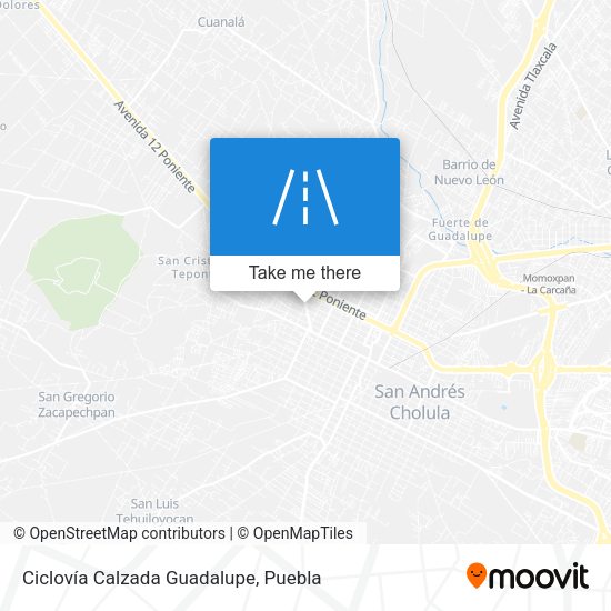 Mapa de Ciclovía Calzada Guadalupe