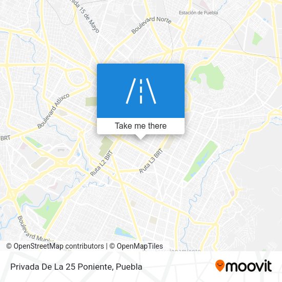 Privada De La 25 Poniente map