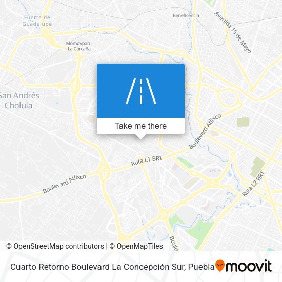 Mapa de Cuarto Retorno Boulevard La Concepción Sur