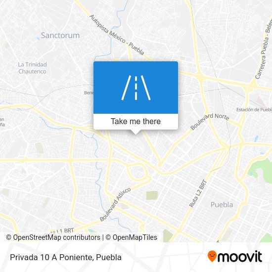 Mapa de Privada 10 A Poniente