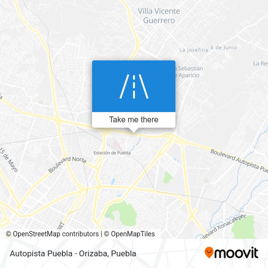 Mapa de Autopista Puebla - Orizaba