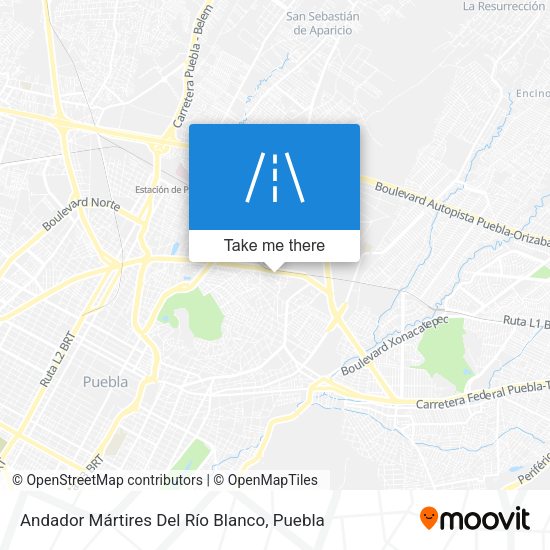 Mapa de Andador Mártires Del Río Blanco