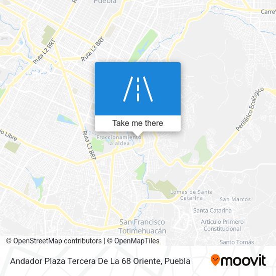 Andador Plaza Tercera De La 68 Oriente map