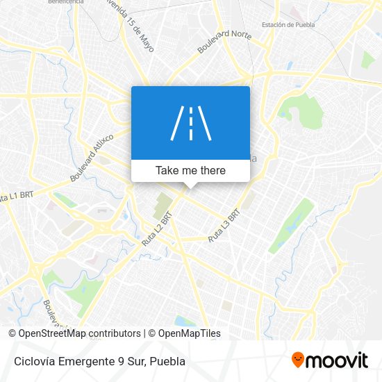 Ciclovía Emergente 9 Sur map