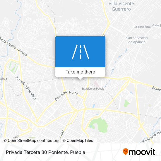 Mapa de Privada Tercera 80 Poniente