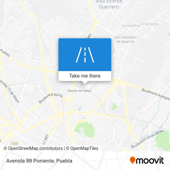 Mapa de Avenida 88 Poniente