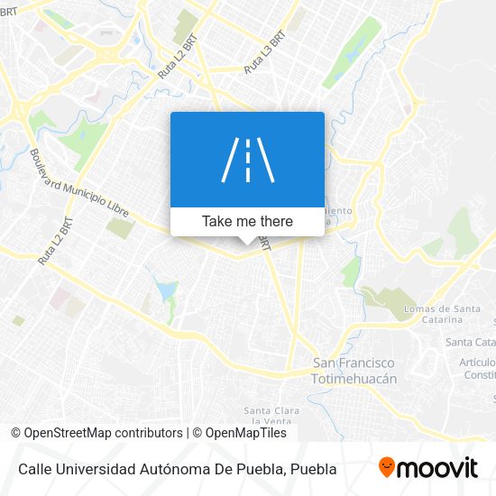 Mapa de Calle Universidad Autónoma De Puebla