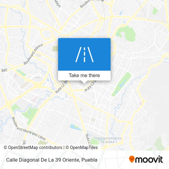Calle Diagonal De La 39 Oriente map